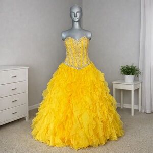 Mori Lee Vibrant Yellow Gown